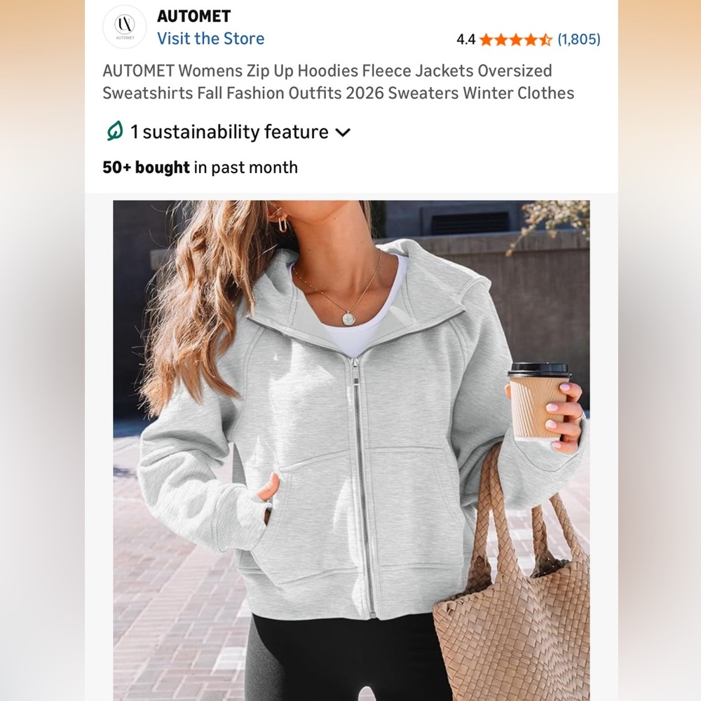 Zip-up grey hoodie